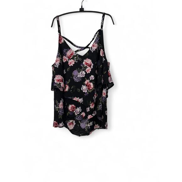 TORRID | 1 = 14/16  | Sleeveless Top Blouse Tank Dark Floral Womens Plus Size - Picture 6 of 13
